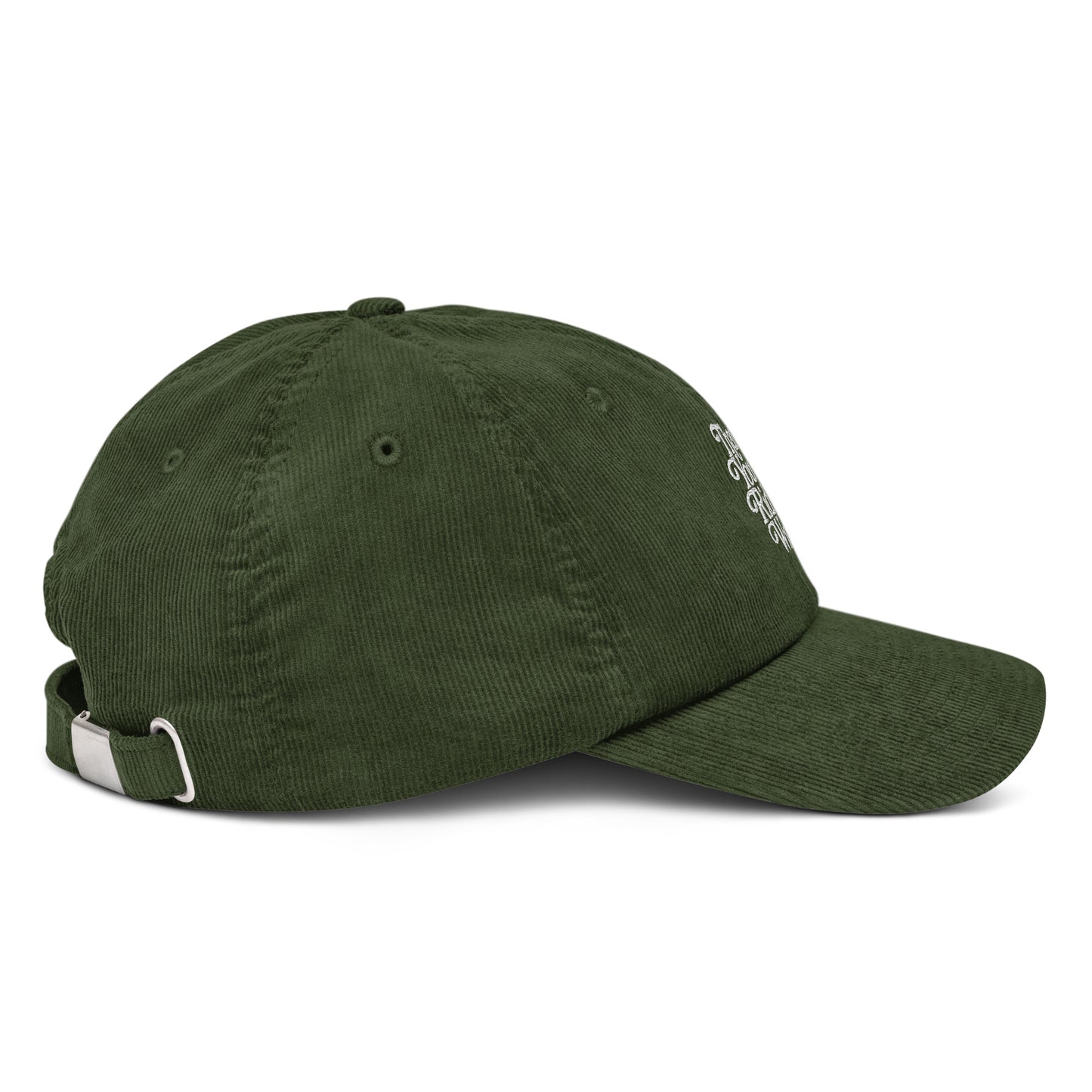 Thank You For Riding With Us! Embroidered Corduroy Cap Green