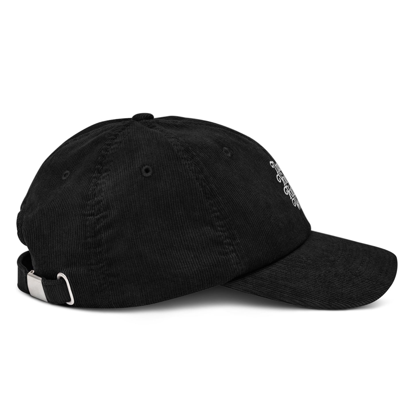 Thank You For Riding With Us! Embroidered Corduroy Cap Black