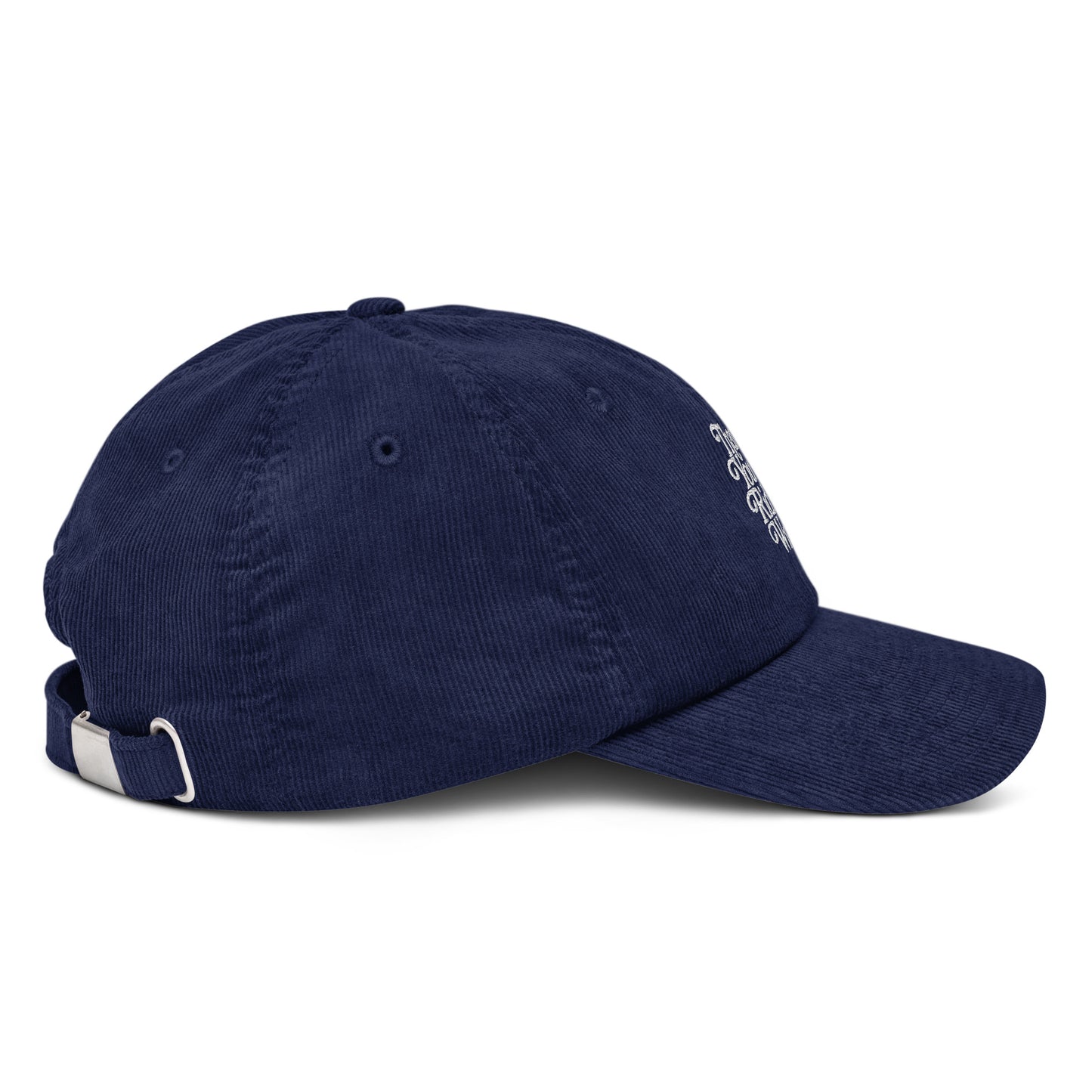 Thank You For Riding With Us! Embroidered Corduroy Cap Blue